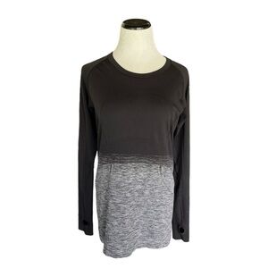 Lululemon Swiftly Tech Long Sleeve Crew, Size 8, Ombré Black and White